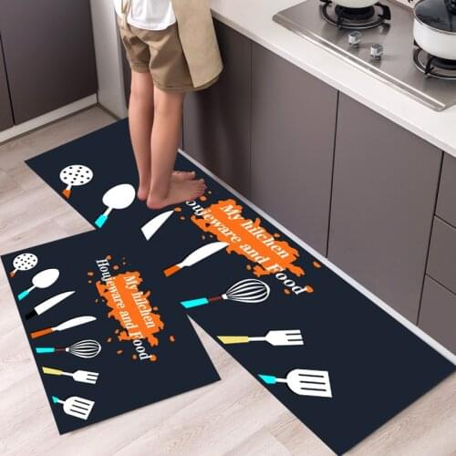 Fashionable Simple Nordic StyleWaterproof Kitchen Floor Mat Household Carpet Long Strip Door Mat Modern Home Decor