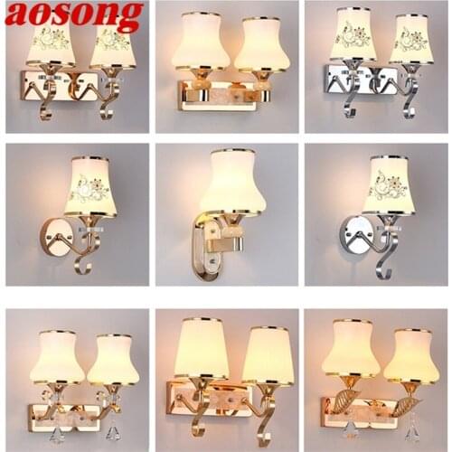 AOSONG Wall Lamps LED Modern Nordic Luxury Indoor Sconces Lighting Pattern Figure For Home Bedroom
