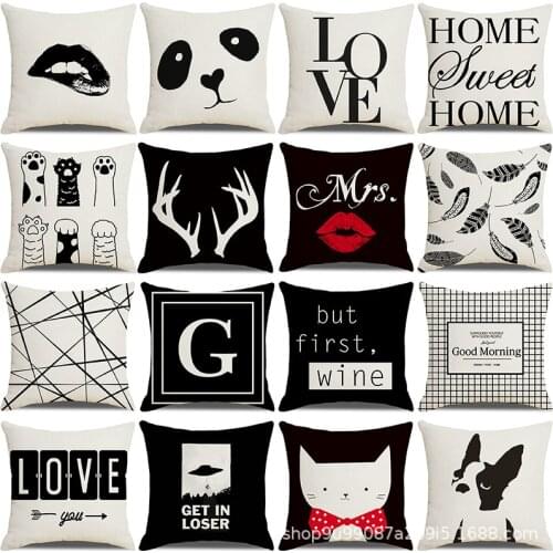 Geometric Abstraction Pillowcase Cushion Cover 45*45 Sofa Cushions Pillow Cases Cotton Linen Home Decor Pillow Covers KD-0703