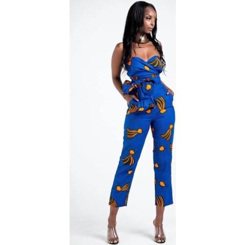 2021 African New Style Spring Summer Clothing New Digital Printing Womens Sexy Variety Of Straps To Wear DIY Casual Jumpsuit