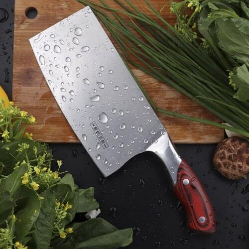 Chopping Butcher Knife 4Cr13 High Carbon Chinese Kitchen Knife Cleaver Durable Chef Slicing Ultra Sharp Blade Wood Handle Knives