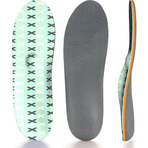 Green Printing Memory Foam Orthotic Arch Support Shoe Inserts Insoles for Men and Women EVA Orthopedic Insole