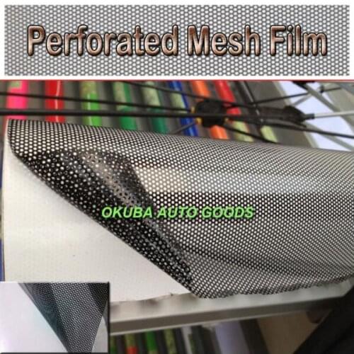 Perforated Mesh Film Black Fly Eye One Way Vision Vinyl Window Tint Film