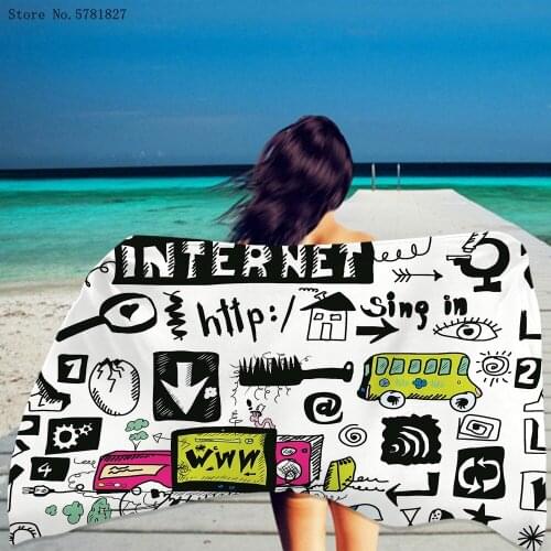 Newspaper Beach Towel Eiffel Tower Beach Towel For Kids Adults Shower Towel Home Textile Dry Towel Beach Towel Decoration