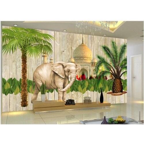 Custom photo wallpapers for walls 3 d European style elephant tree Southeast Asia background wall papers for living room decor