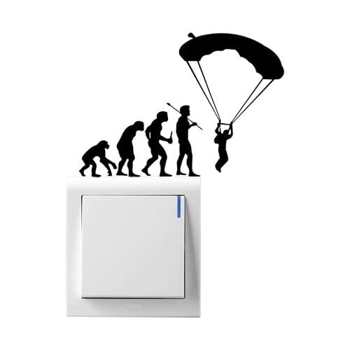 Skydiving Parachute Funny Sport Switch Sticker Vinyl Wall Home Decor Decal 5WS0094