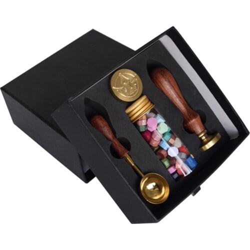 Featured office document and wedding envelope wax seal stamp set custom logo design