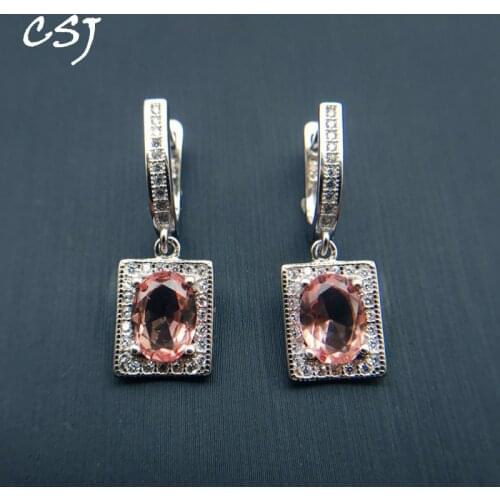 CSJ Zultanite Earrings Sterling 925 Silver Created Color Change Earrings for Women Wedding Fine Jewelry Gift
