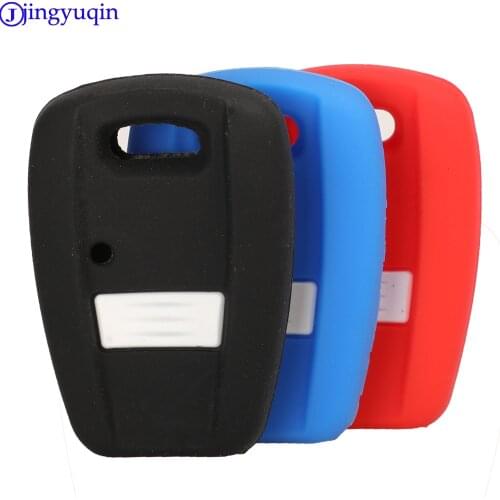 Jingyuqin Car Key Silicone Cover Case for Fiat Punto Doblo Bravo 1 Button Housing Case SIP22/GT15R Blade Styling