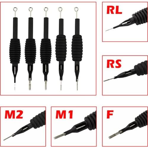 OPHIR 6PCS/Lot 13F Sterile Disposable Tattoo Nozzle Needle Tips and Tube 3/4 Grip _TA110(13F)-6x