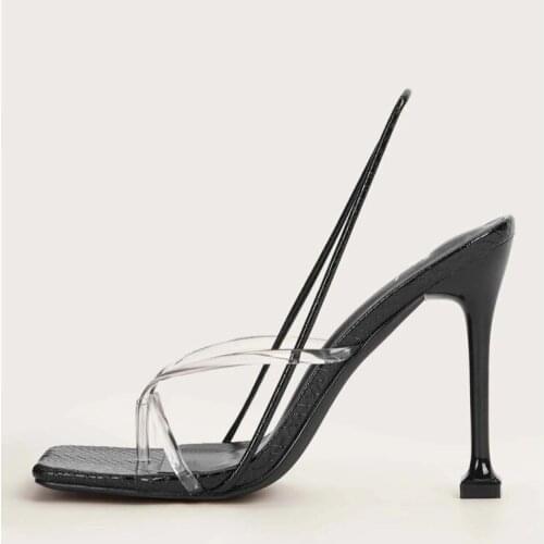 Fashion PVC Transparent Womens Slippers Summer Shoes Sexy High Heels Gold Slippers Women Outdoor Party Mules Slides New