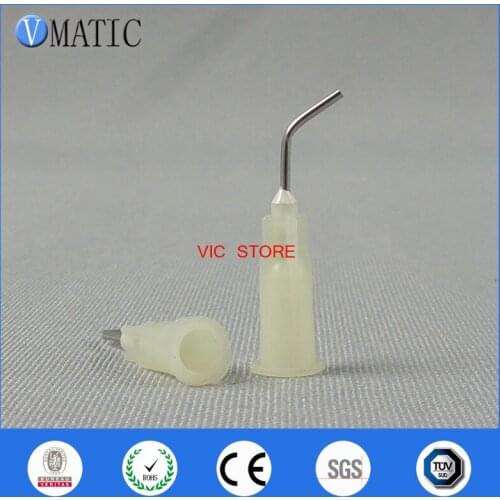 Free Shipping 100 Pieces 19G 45 Bent Degree 0.5'' Glue Dispensing Needle Bayonet Type Needles 1/2 Inch
