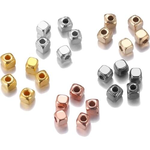 300-500pcs CCB Plastic Square Cuboid 3 4 MM Beads Bulk Loose Spacer Beads For DIY Bracelet Findings Jewelry Making Supplies