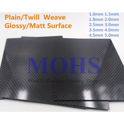 3k carbon plate panel 1 1.5 1.8 2 2.5 3 3.5 4 4.5 5mm full carbon fiber plate panel sheet plain twill weave glossy matt surface