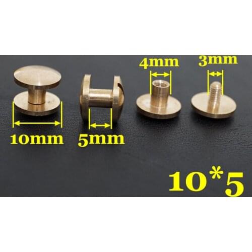 5 sets pure brass 10*5mm belt screw,luggage leather craft Chicago nail rivet,diy screw,Solid bag buckle screws,bag fasteners