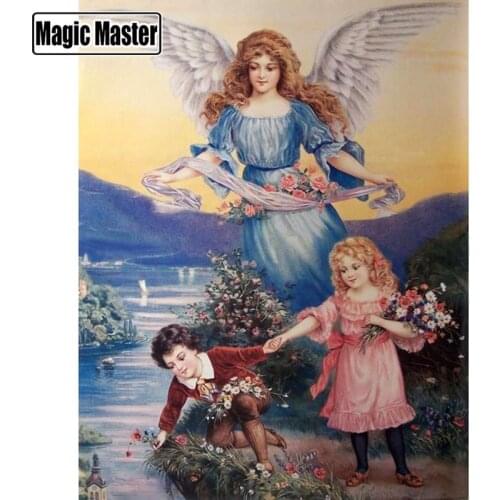 5d Diy Diamond Painting Angel Girl Picture Landscape Cross Stitch Full Diamond 2019 Diamond Embroidery Wall Sticker Home decor
