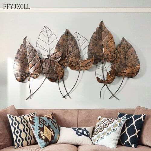 American 3D Simulation Plant Wall Decoration Creative Living Room Home Entrance Aisle Wrought Iron Pendant Home Decoration