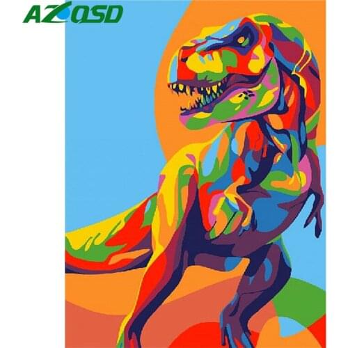 AZQSD Diamond Embroidery Full Display Animal Diamond Painting Dinosaur Handmade Home Decor Needlework Picture Of Rhinestones