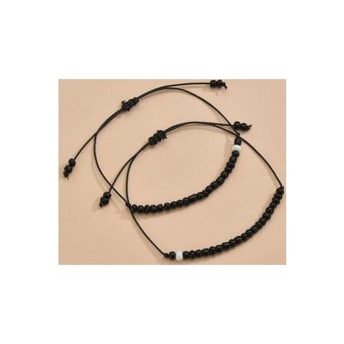 Adjustable Size Beads Rope Bracelet Fashion String Bangle For Friendship Couple Holiday Gift