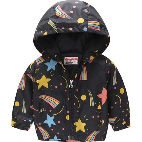 Childrens Clothing Boys Wear Jacket Waterproof Windproof Children Outerwear Sport Jacket For Girls Cartoon Dinosaur Print Coat