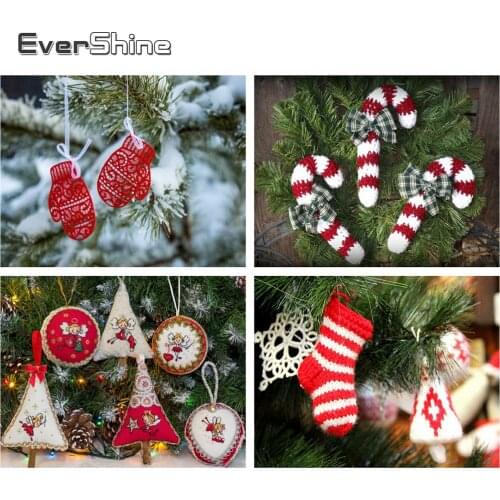 Evershine Diamond Painting Christmas Cross Stitch Kit Full Square Drill Diamond Embroidery Christmas Full Set Home Decoration