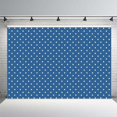 Photo Studio Photography Backdrops Printed with Navy Blue Color Background and White Polka Dots for Studio Newborn Baby Shower