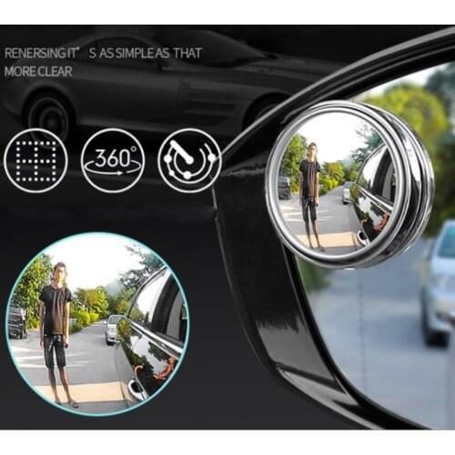 Gfoloza 2Pcs 360° Adjustable Car Blind Spot Mirror HD Glass Wide Angle Auxiliary Rear view Mirrors Round