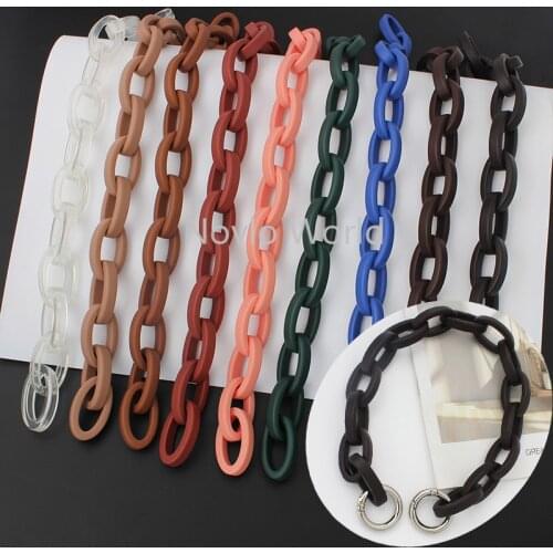 1-5pcs 9 colors 36cm Resin Short Carring Chain In Openable Metal Spring Gate Ring For Bag Purse Top Handle Carring Chains