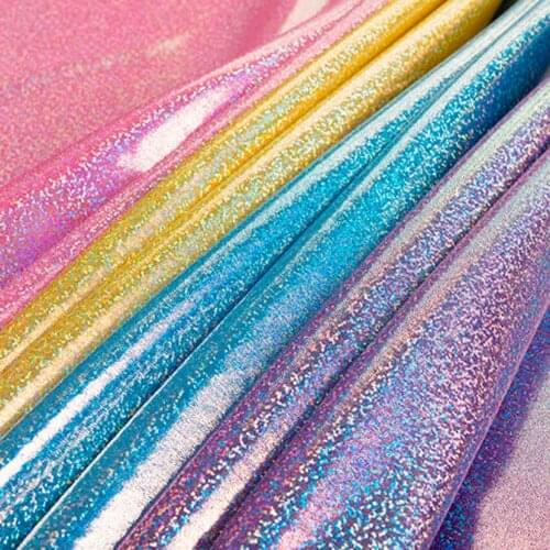 Laser stage fabric Colorful laser bronzing fabrics wedding decoration soft doll fabrics 50cm*150cm handicraft fabrics