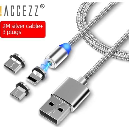!ACCEZZ Dropshipping Link Magnetic Cable Micro USB Type C For Apple iPhone XS MAX XR 8 Android Phone Magnet Fast Charging Cable