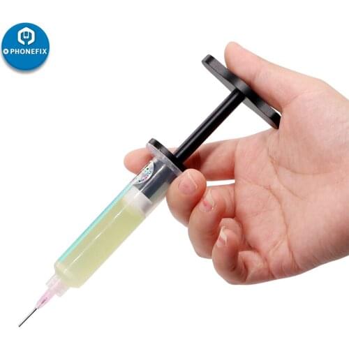 PHONEFIX Metal BGA Solder Flux Mate Plunger Dispenser Tool Manual Syringe Solder Paste Propulsion Tool for Solder Paste Mate