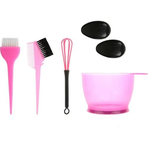 5PCS Hair Dye Color Brush Bowl Set with Ear Caps Dye Mixer Hair Tint Dying Coloring Applicator Hairdressing Styling Accessorie