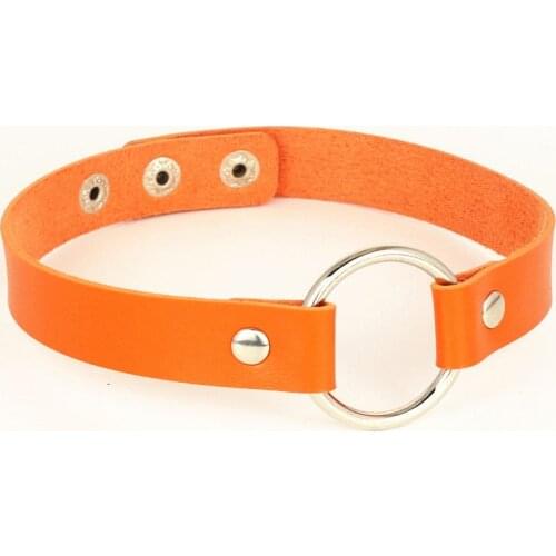 Collar Punk Round Gothic Goth Choker Necklace PU Leather Neck Buckle Necklaces Jewelry For Bride Women Wedding