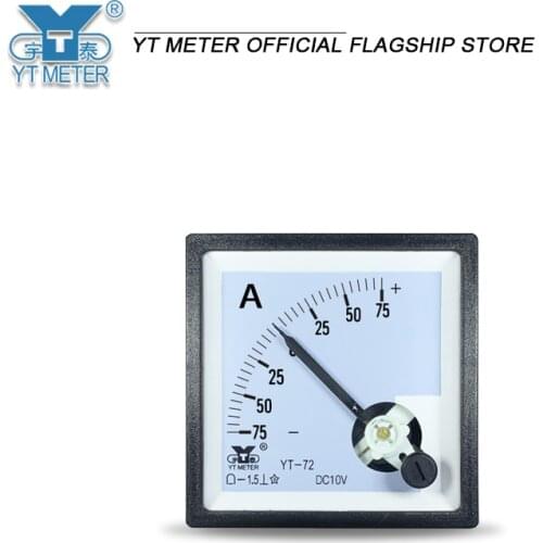 Yt72 DC positive and negative ammeter needs shunt ± 5A 10A 15A 20A 30A 50A 75A 100A 150A 200A 250A 300A 400A pointer bidirection
