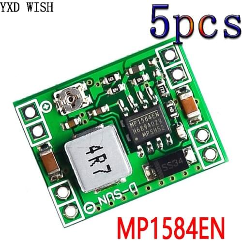 5pcs MP1584 EN Ultra-small size DC-DC step-down power supply module 3A adjustable step-down module super LM2596 24V 12V 9V 5V 3V
