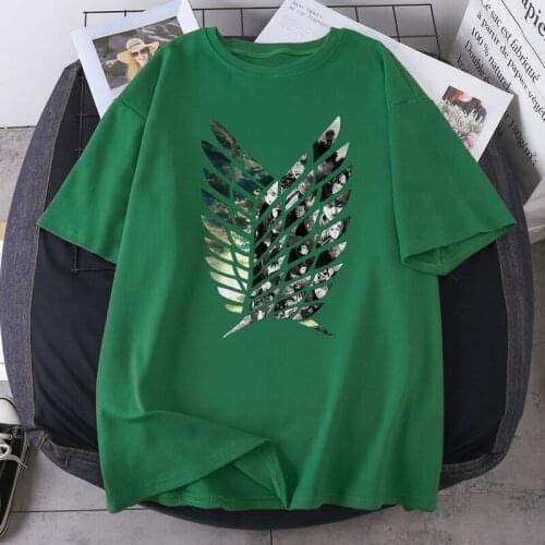 Plus Size Attack On Titan Tshirts Outdoor Streetwear T Shirts Women Short Sleeve Print Vintage Casual Tops Tees Camiseta Woman