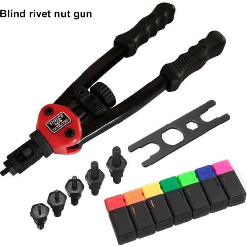 Hand Threaded Rivet Nuts Gun M3 M4 M5 M6 M8 M10 Double Insert Manual Riveter Gun Riveting Rivnut Tool Rivet tool