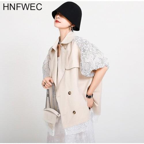 Loose Fit Black Mesh Dot Big Size Jacket New Lapel Half Puff Sleeve Women Coat Fashion Tide Spring Summer 2020 K278