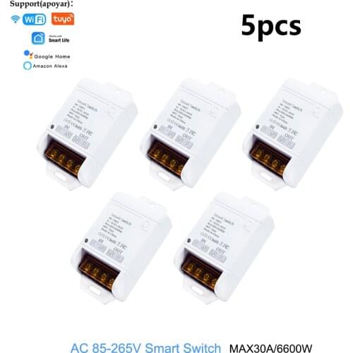 WiFi Smart Light Switch DIY Circuit Breaker Module 6600W AC 85-265V Tuya Smart Life Wireless Remote Control Alexa Google Home