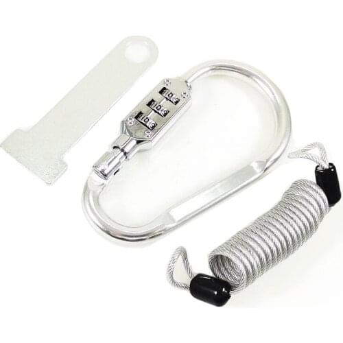Universal Motorcycle Helmet Security Locks 3 Digit Combination Lock Code Padlock T-bar Cable Scooter Offroad Dual Sport bike