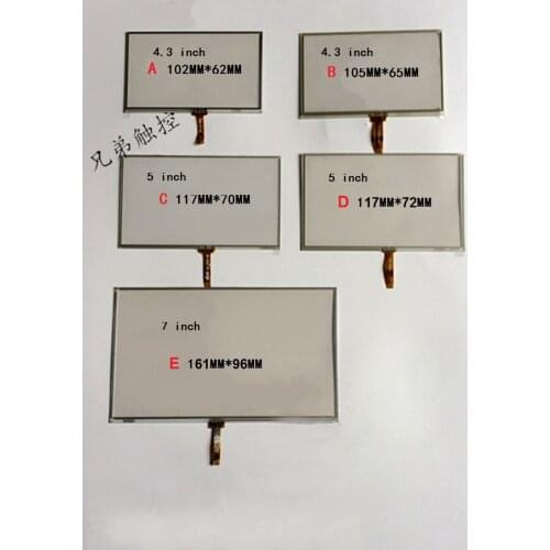 4.3 inch 5 inch touch screen 7 inch For Mp4 MP5 navigator universal touch screen 105*65 117*70 161*97