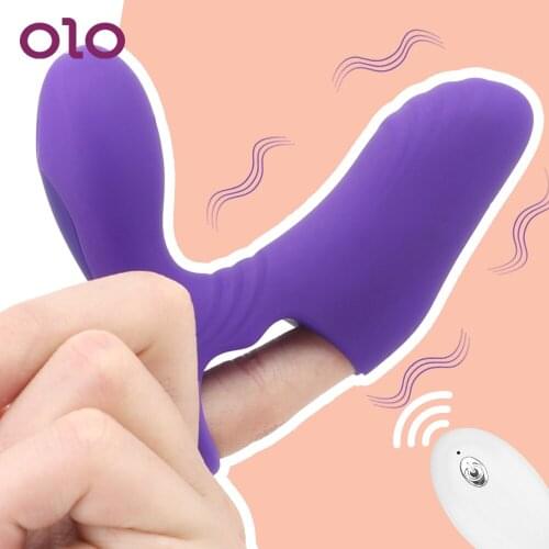 OLO Finger Vibrator Vagina Stimulation Finger Sleeve Vibrator G-spot Clitoris Stimulator Dildo Vagina Massage Sex Toys for Women