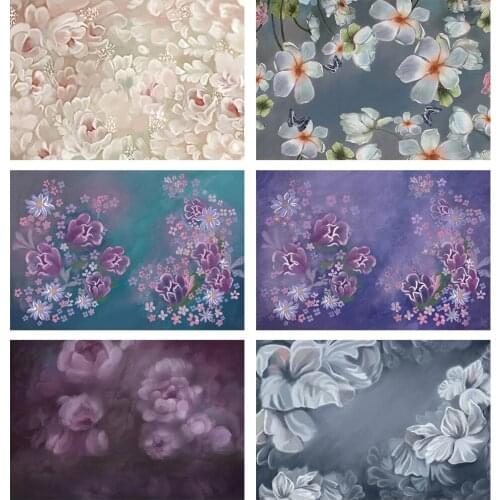 Vinyl Hand painted Flowers Pregnant Backdrop Girls Birthday Wedding Photography Background Birthday Party Decoration Banner