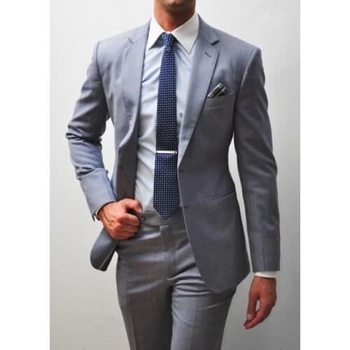 High Quality Two Buttons Groomsmen Notch Lapel Groom Tuxedos Men Suits Wedding/Prom Best Man Blazer ( Jacket+Pants+Tie) A85