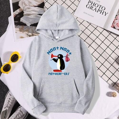 Funny Penguin Noot Mother Runaway Men Brand Hoodies Sweatshirt Autumn Winter Crewneck Round Collar Pullover Streetwear Tracksuit