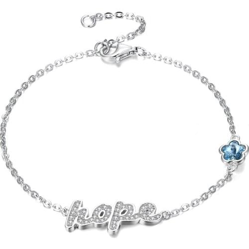 ZEMIOR S925 Sterling Silver Bracelet For Women Austria Crystal Lucky Charm Bracelet Girl Wedding Gift Romantic Fine Jewelry