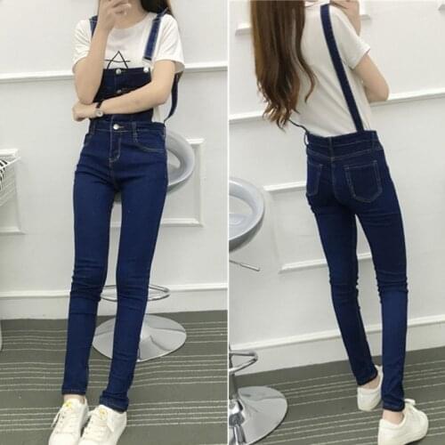 Women Korean Curl Suspenders Denim Shorts Jumpsuit College Wind Student Casual Trousers Denim Overalls Free Shipping