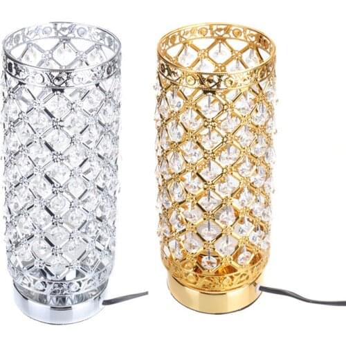 Gold Silver Crystal Bedside Lamps Art Deco Classic Vintage Retro Table Lamp for Living Room Luxurious European Style Foyer Loft