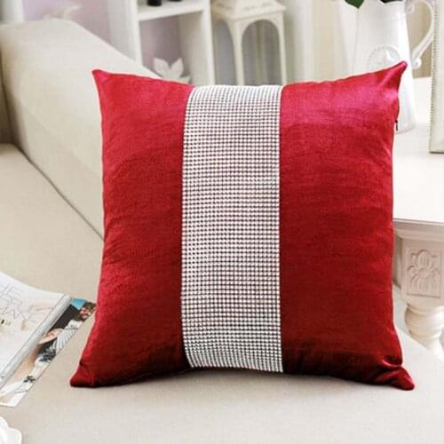 1pcs Decorative Pillow Case Flannel Diamond Patckwork Modern Simple Throw Cover Pillowcase Party Hotel Home Textile 45cm*45cm