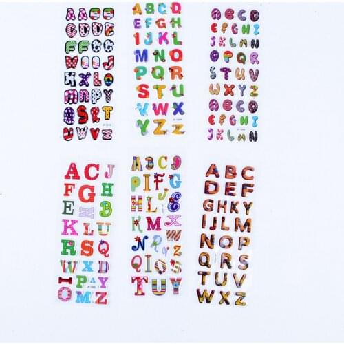 10 Sheets Cute 3D Alphabet Letter Bubble Sticker Cartoon Child Stickers for Children Baby Kids Classic Gifts Stationery 7cm*17cm